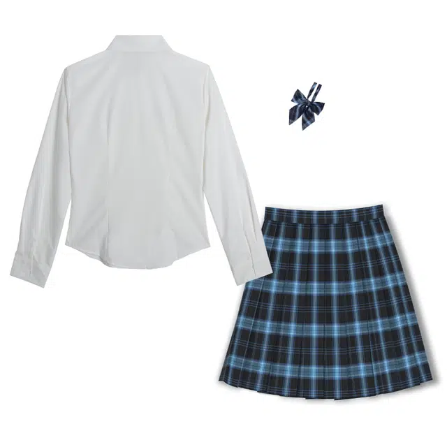 兔半眠 学院风甜酷长袖衬衫格子半身裙制服 女款