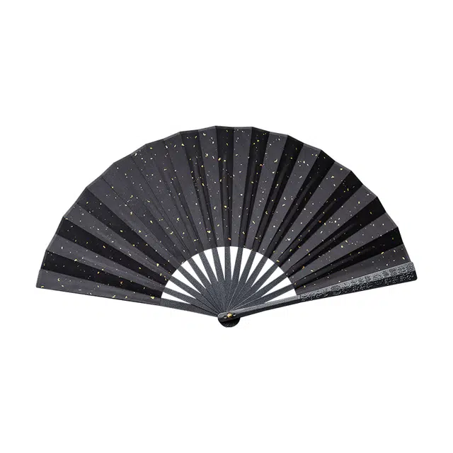 天字号 五福临门全金属折扇 中国风绢布洒金扇面 其他静态模型