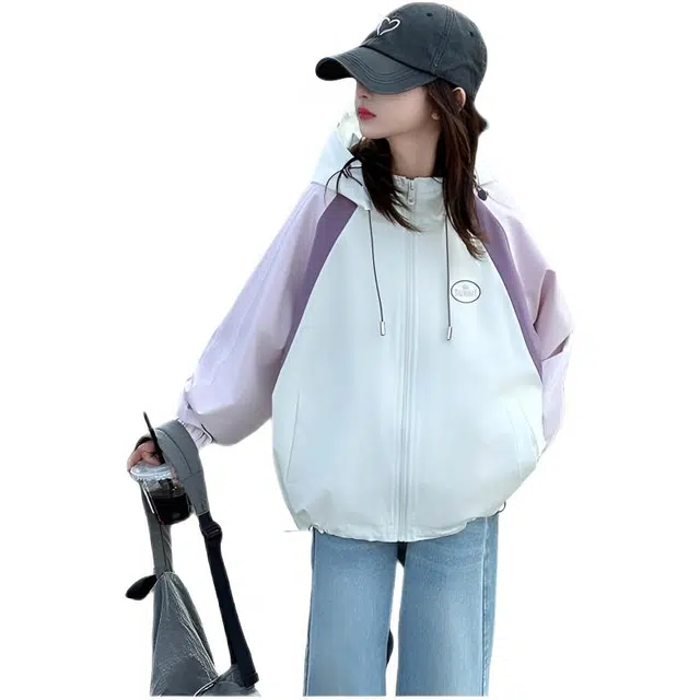 木木兔夹克 青春潮流时尚女大童外套 潮酷百搭时髦洋气 宽松舒适街头风 女孩连帽风衣 青少年