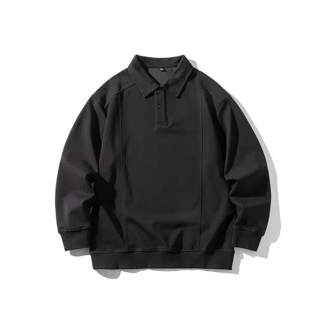 独驰 美式复古重磅秋季设计感肌理感宽松男上衣卫衣 男女同款