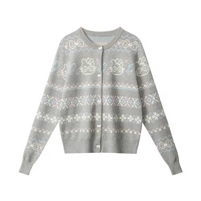 花蔓色 清新优雅百搭时尚长袖针织衫 女款