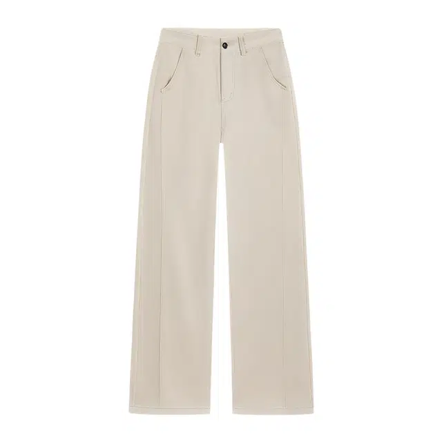 潞优野 亲肤纯棉百搭阔腿显瘦高腰解构弯刀裤秋季款牛仔裤 女款