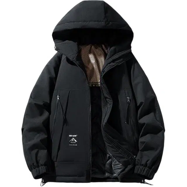 太子龍 特大码胖子连帽美式机能风工装春秋夹克外套 男女同款