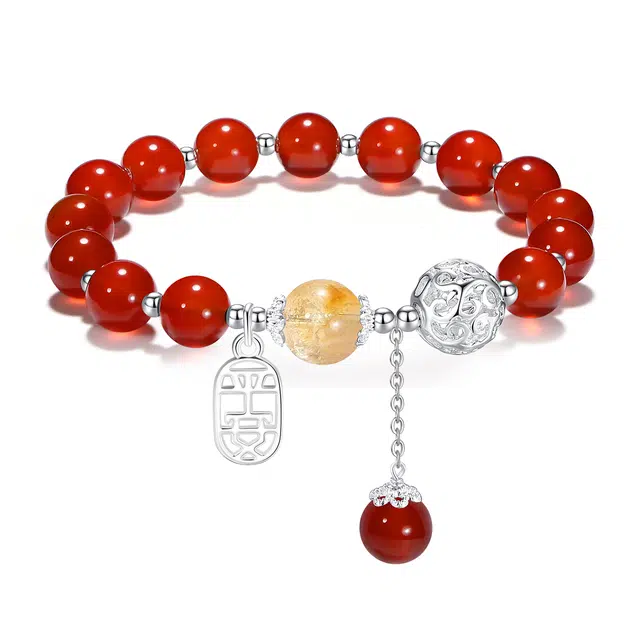 普陀山文创 鸿运平安本命年吉祥如意运气爆棚转运珠喜乐相伴诸事皆宜寓意好串珠#好运 玛瑙 手串 男女同款情侣款