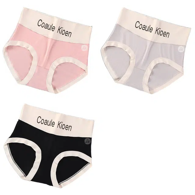 潞优野 高级感舒适高腰收腹女士纯棉抗菌裆冰丝凉感薄款女生收小肚子大码夏季三角内裤 女款