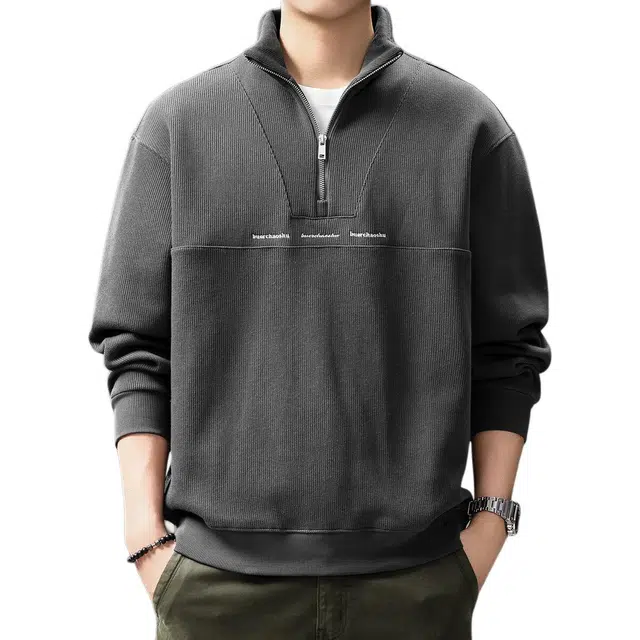 贵色 美式重磅立领城市机能拼接宽松百搭休闲长袖卫衣 男女同款