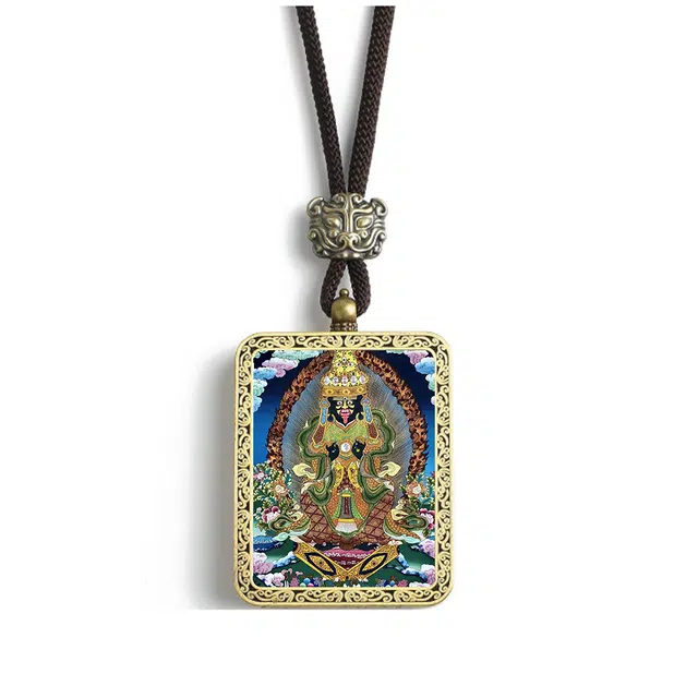 【财源广进大吉利】 玉临门 扎基拉姆唐卡 精致立体浮雕设计 旺财运 旺事业#好运 合金 项链 男女同款情侣款