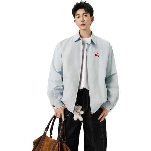 佐菲利 美式高街刺绣潮牌简约百搭休闲夹克外套 男女同款