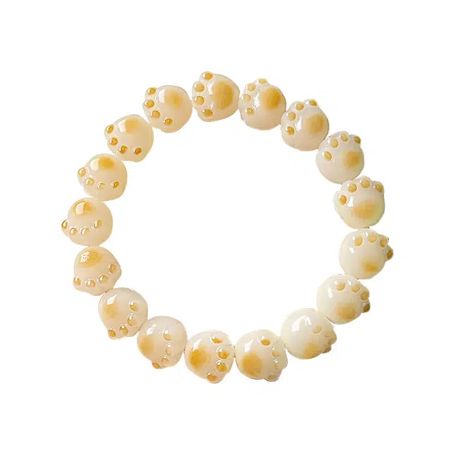 【猫爪多多 】 缇克玺 炭烤塑料 招财猫 圆润可爱清新百搭 小众精致新中式#好运 菩提籽 手串 男女同款情侣款