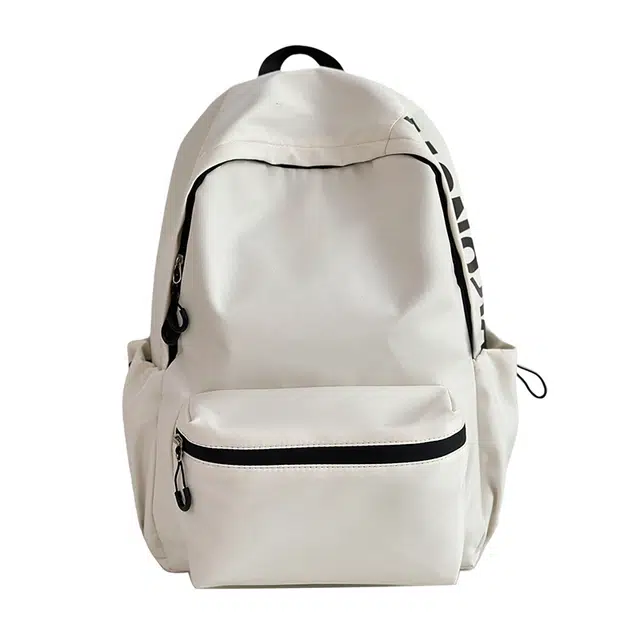 帕克熊 字母侧边韩版休闲耐用大容量轻盈舒适初高中学生上课书包 尼龙 双肩包 男女同款情侣款 多色