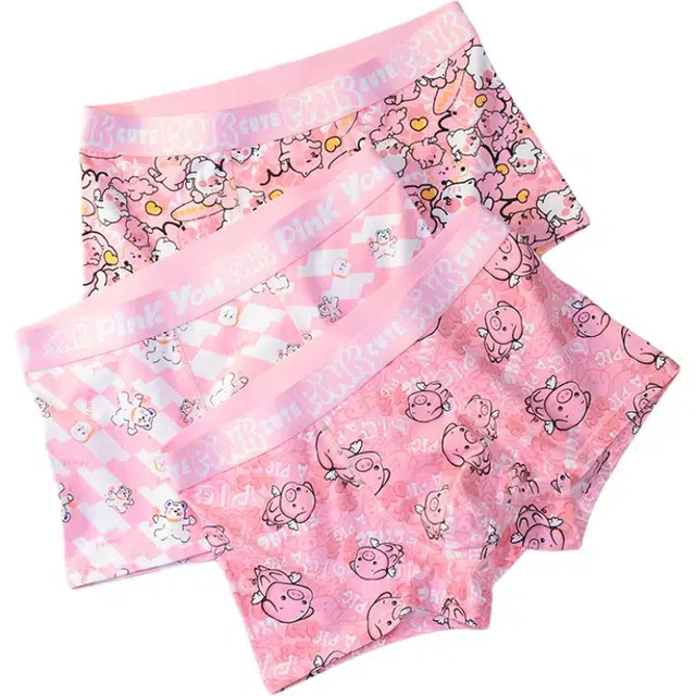 潞优野 高级感猛男粉高颜值可爱风个性潮流运动少男四角短裤衩透气简约百搭平角内裤 男款