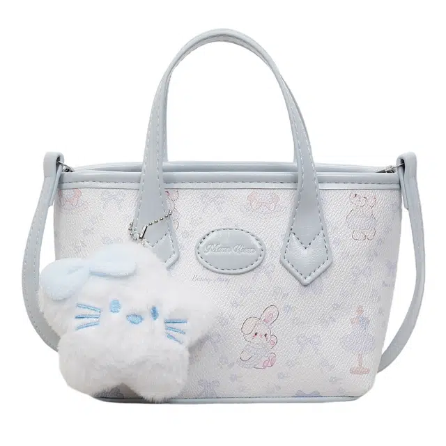 草丛喵喵喵 甜美小猫印花时尚高颜值通勤百搭 布 斜挎单肩手提包 常规 女款 多色