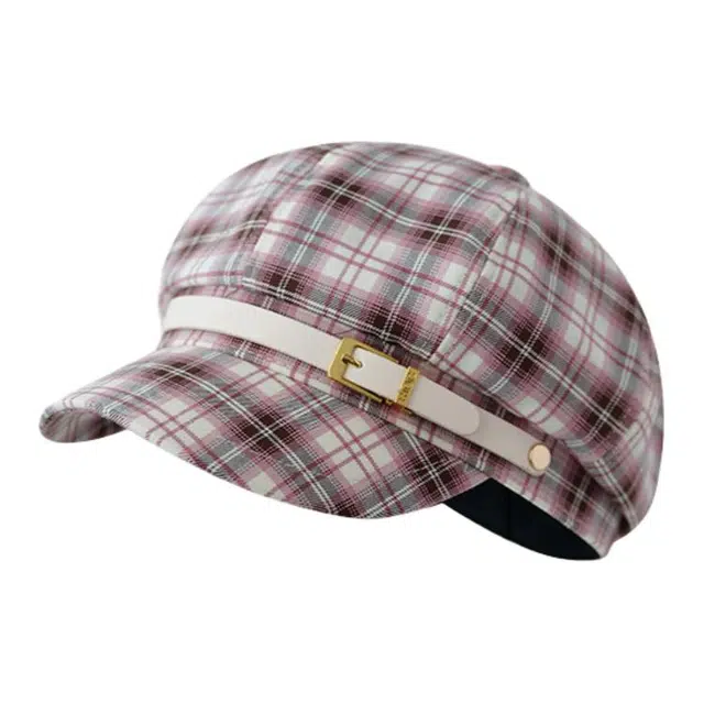 木林森 格纹甜美百搭显脸小 棉 贝雷帽 男女同款情侣款