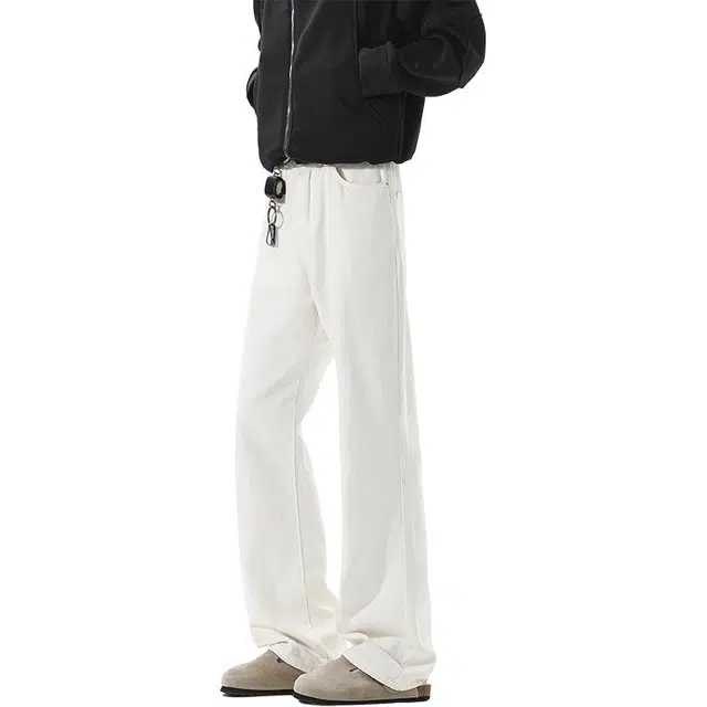 单爵 弯刀微喇裤男秋季美式风高街牛仔裤 男女同款