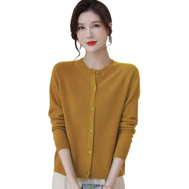 袋鼠 温暖舒适简约百搭减龄纯色质感长袖羊毛针织衫 女款