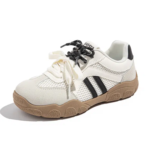 芭芭鸭 复古时尚软底简约拼色百搭舒适休闲 耐磨 低帮 德训鞋 女