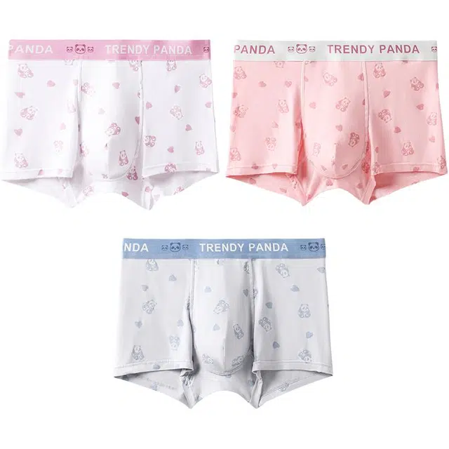 潞优野 高级感猛男粉高颜值可爱风个性潮流少男四角短裤衩透气简约百搭 平角内裤 男款