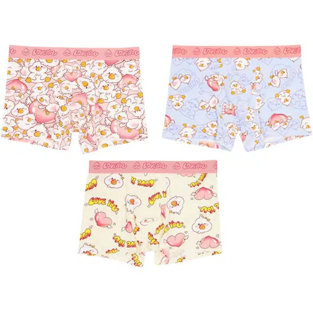 潞优野 高级感纯棉可爱风个性卡通潮流印花高颜值运动青年透气简约四角底裤衩亲肤舒适无痕平角内裤 男款