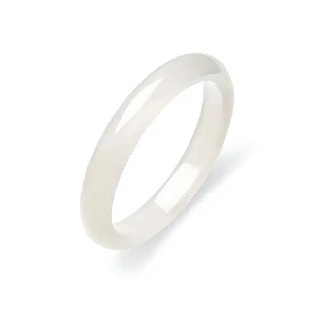 匠锁心玉 白月光 水润清透 国潮古风古典 新中式精致轻奢高级清冷感温润气质典雅小众旗袍汉服百搭素圈时尚通勤#好运天然 玉髓 手镯 女款