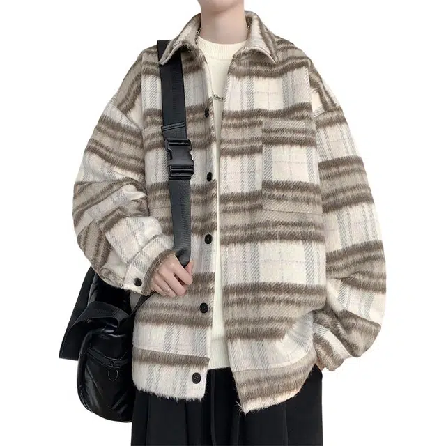 太子龍 痞帅小香风韩版潮流格子夹克外套 男女同款