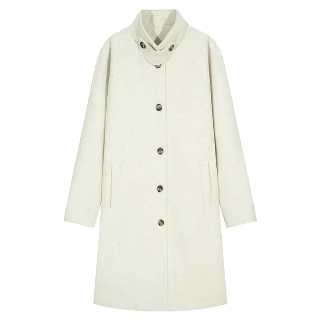 艾梵斯贝 美式复古经典简约设计款立领高级感无性别日常通勤百搭休闲商务北欧风长款长袖风衣 男女同款