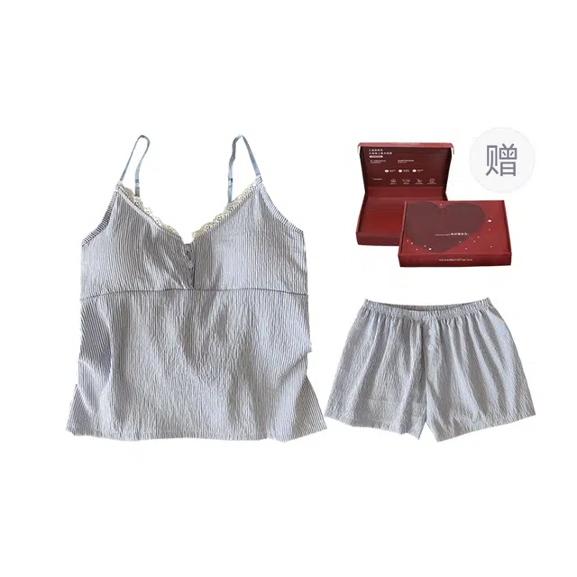 顶瓜瓜 家居女简约休闲轻盈时尚吊带服睡衣礼盒 女款