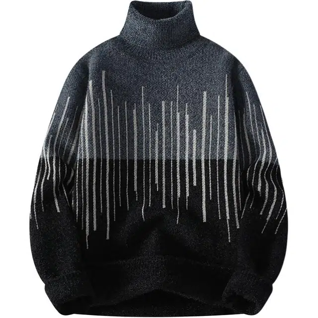 太子龍 冬季提花一体绒内搭青少年百搭上衣长袖针织衫 男女同款