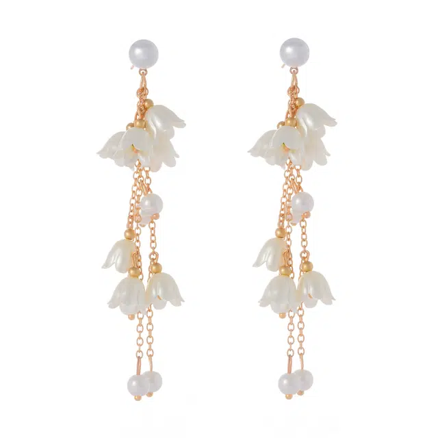 澜耀 琉月樱华 流苏耳钩樱花坠饰 古风汉服轻奢气质耳饰 铜合金 耳环 女款