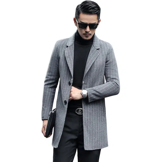 太子龍 双面呢韩版休闲羊毛呢潮流工装大衣 男女同款