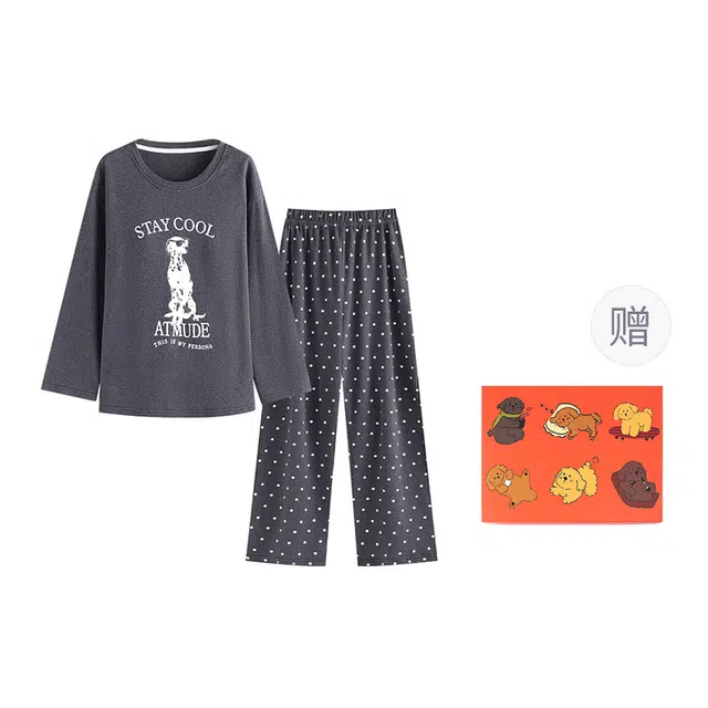 侘町 宽松柔软透气亲肤日常百搭韩系睡衣礼盒 女款