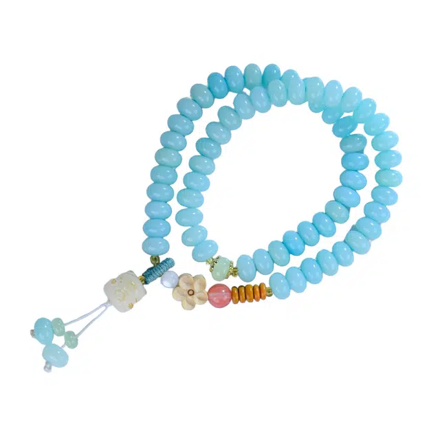 古韵归龙山文创 香韵随身素雅百搭佛珠中式复古小众设计平安好运天官赐福事事顺心出街神器文玩盘玩好运 白玉菩提 手串 男女同款情侣款