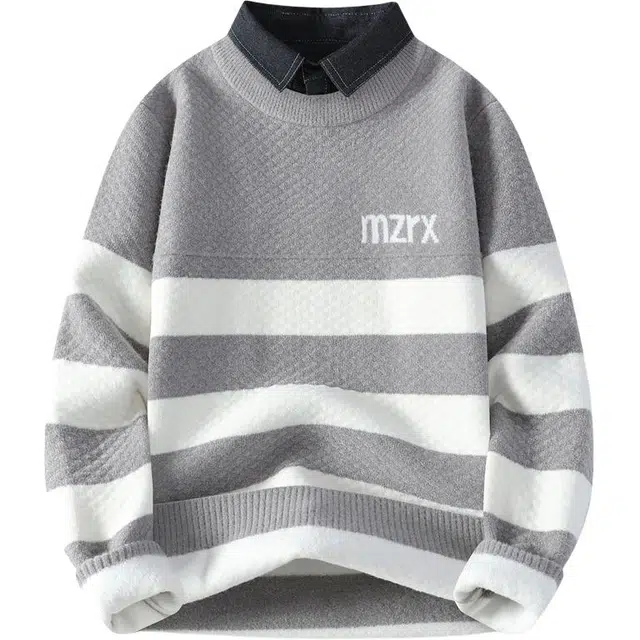 太子龍 撞色条纹保暖秋冬季潮流毛衫针织衫 男女同款