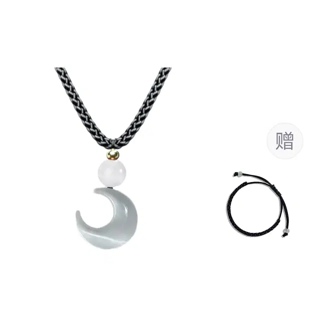 絮物 【月儿弯】国潮新中式简约设计可爱创意极简百搭时尚必备轻奢高级感出街吸睛神器#好运 白玉菩提 项链 男女同款情侣款