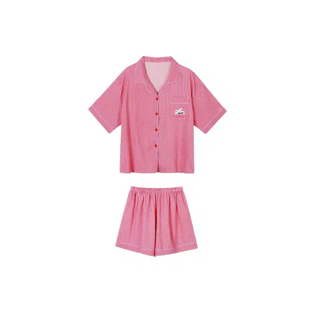 顶瓜瓜 条纹印花休闲舒适风格家居服睡衣套装 女款