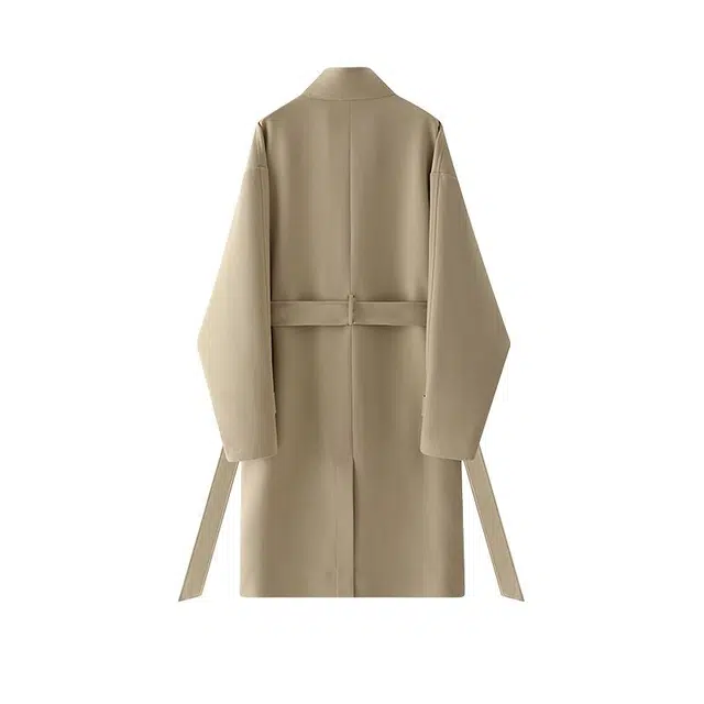 艾梵斯贝 美式复古立领英伦风小众设计感简约时尚无性别高级感日常通勤百搭休闲商务优雅气质长款长袖风衣 男女同款