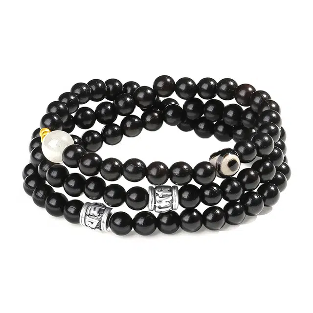 百慕眸 新中式国潮古风多圈文玩盘珠串 招财纳福进宝转运珠吉祥如意时来运转 檀木 手串 男女同款情侣款