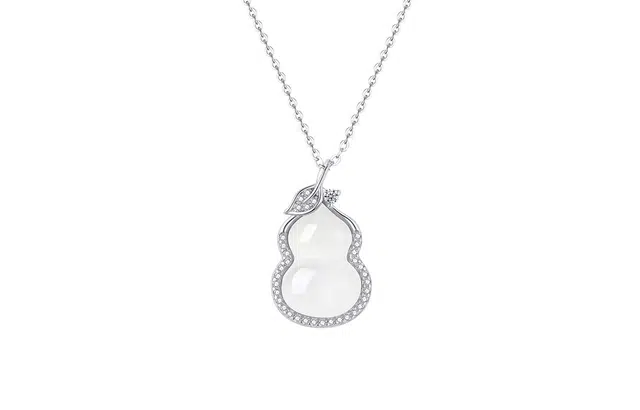 好银坊 新中式吉祥福禄葫芦高级感锁骨链#好运 玉髓 项链 女款