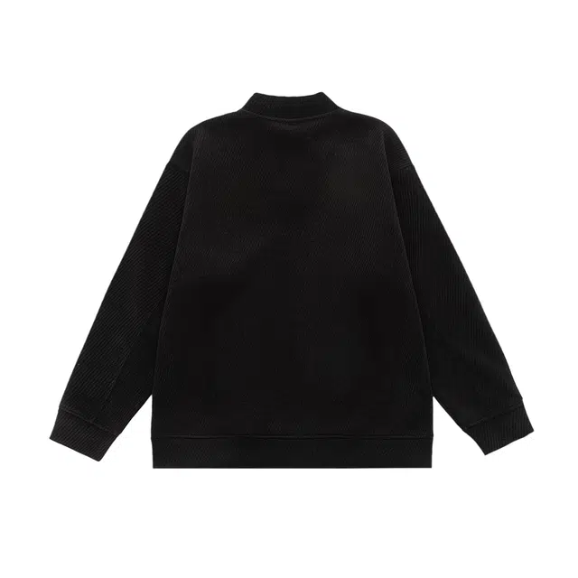 独驰 美式重磅潮流半拉链纹理感设计宽松休闲男上衣卫衣 男女同款