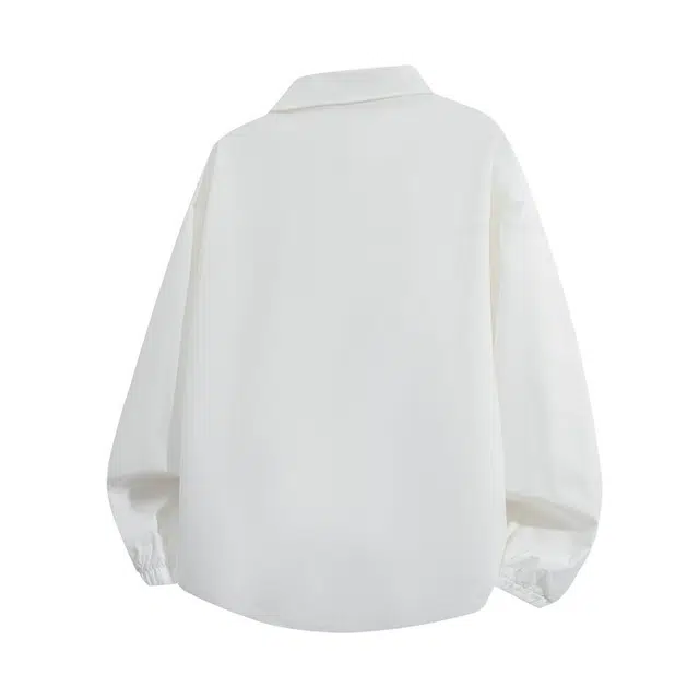 红蜻蜓 美式高街卡通图案多巴胺复古潮牌数字字母印花宽松百搭舒适防风保暖休闲翻领外套夹克 男女同款