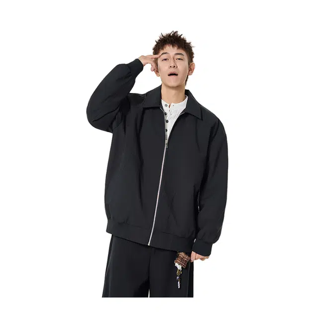 半空山 港系复古高街痞帅飞行员教练工装风简约设计感气质气场拉满时尚潮流夹克 男女同款