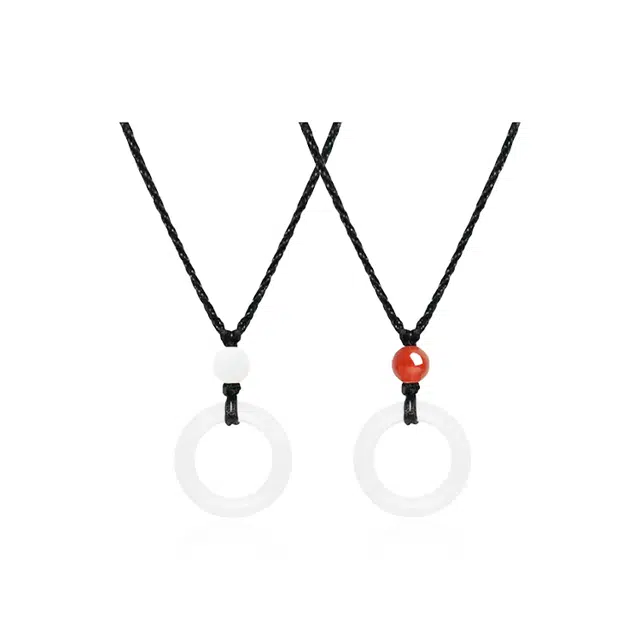 【平安顺遂 高品质】 重庆金店 祥云 喜乐安康招财转运 新中式古风禅意气质简约百搭 好运 琉璃 项链 男女同款情侣款