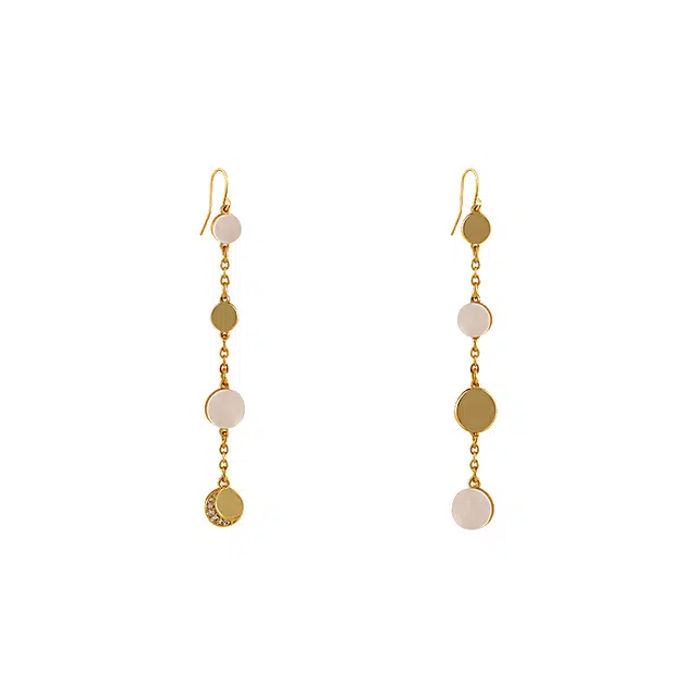 阿葱饰品 贝壳流苏长款 精致优雅时尚独特个性 简约百搭氛围感 合金 耳环 女款