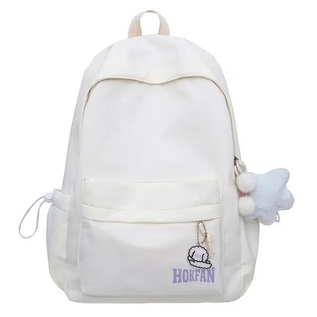 帕克熊 小众设计简约大容量耐用学院风上课轻盈舒适 尼龙 双肩包 男女同款情侣款 多色