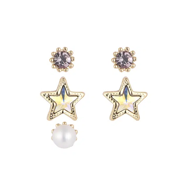 兰盈 星星#好运 水晶 耳钉 男女同款情侣款