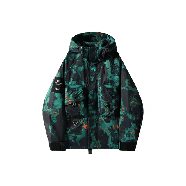 哲源 美式复古山系户外登山多口袋纯色简约设计感工装外套潮牌百搭宽松舒适防风防水无性别主义连帽长袖夹克 男女同款