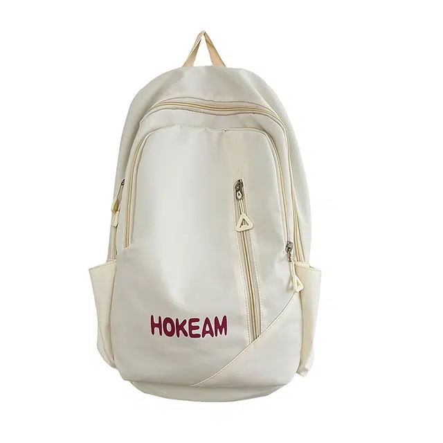 帕克熊 简约字母初高中大学生上课学院风 尼龙 书包背包双肩包 女款 多色