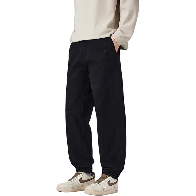 协协乐 高街风纯棉拼接工装春秋季美式潮牌宽松哈伦青少年百搭束脚长裤休闲裤 男款