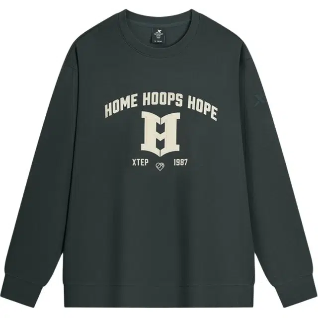 特步 篮球系列 时尚字母百搭宽松圆领舒适休闲套头卫衣 男款