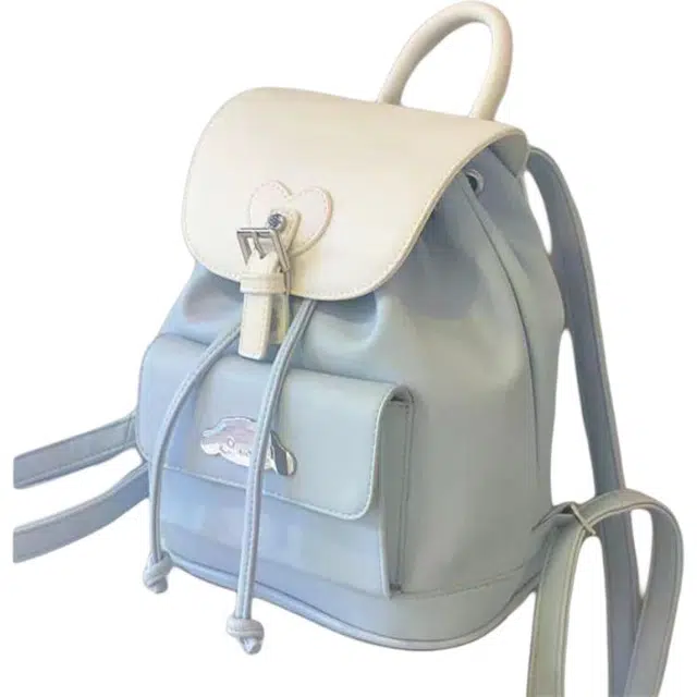 米囹 可爱学生双肩包 甜美少女逛街背包 高中生轻便上课包 中号 无配色