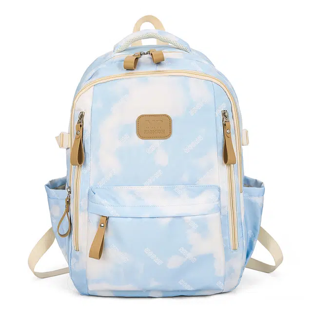 森马 高级感扎染涂鸦风书包大容量背包轻便背包 尼龙 双肩包 常规 男女同款情侣款 多色